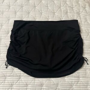Lands End Black Swim Skirt with Fabric Detail